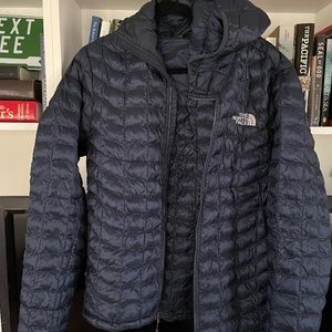 Navy North Face Jacket with Hood Size Medium